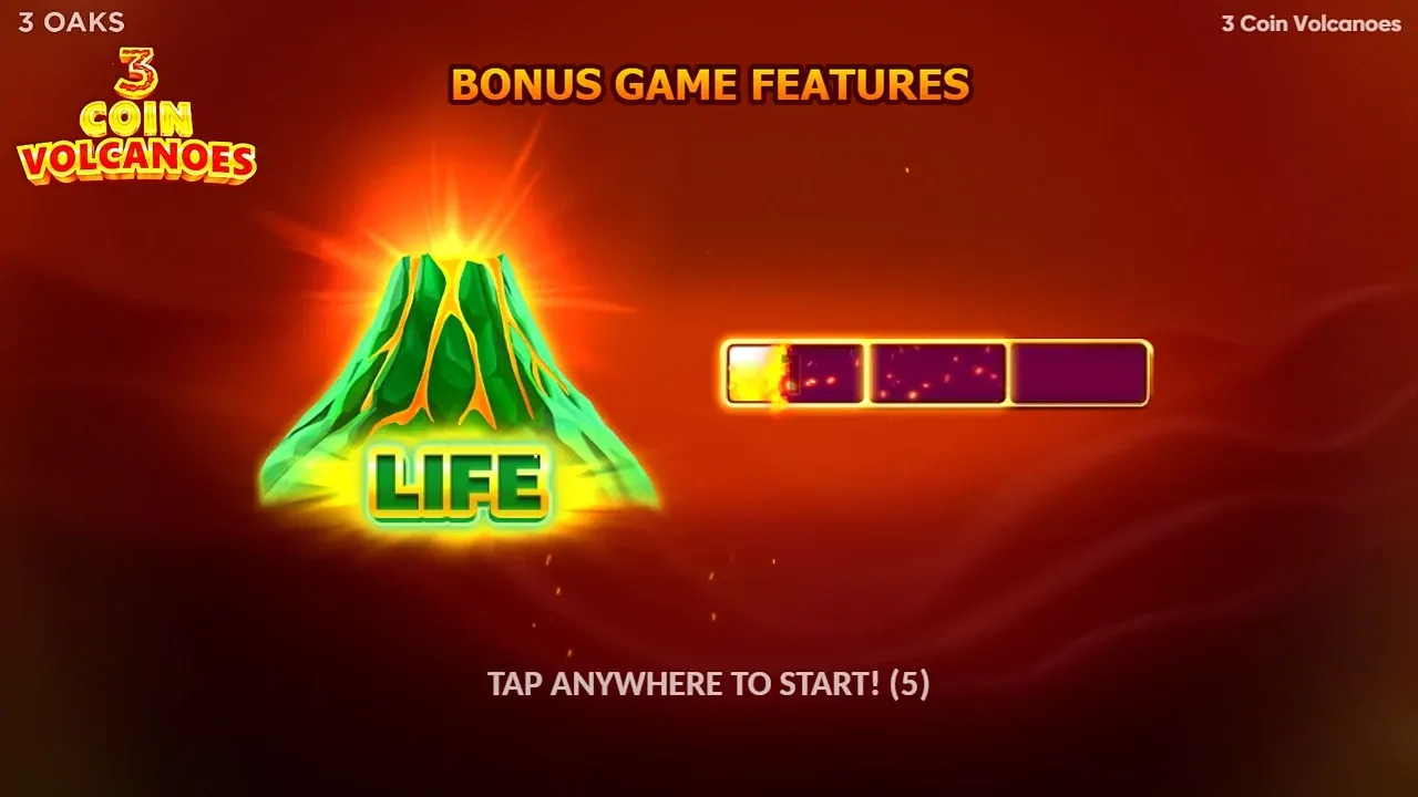 3 Coin Volcanoes game display, view 2