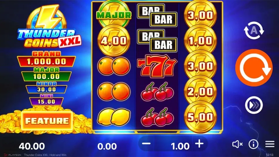Thunder Coins XXL: Hold and Win game display, view 2