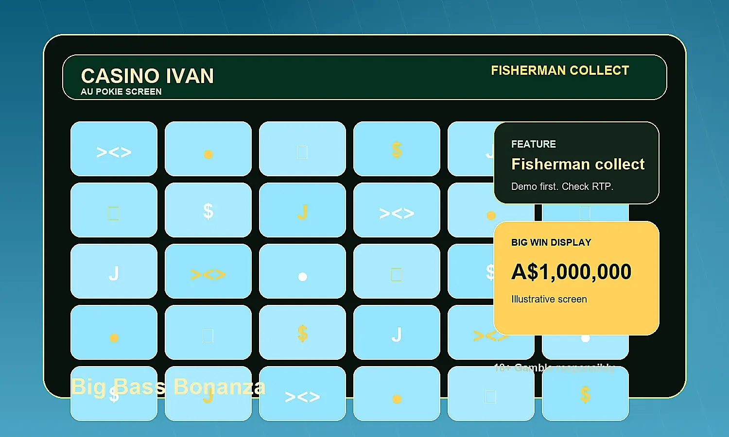 Generated Casino Ivan screen inspired by Big Bass Bonanza mechanics