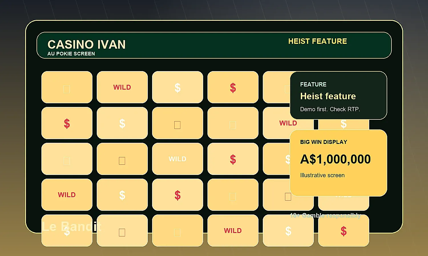 Generated Casino Ivan screen inspired by Le Bandit mechanics