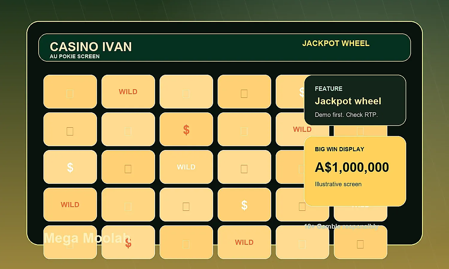 Generated Casino Ivan screen inspired by Mega Moolah mechanics