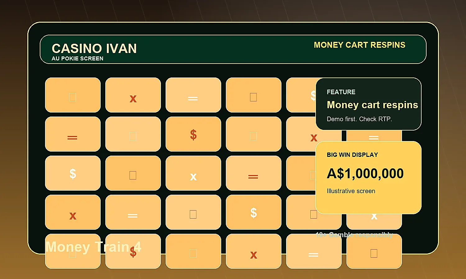 Generated Casino Ivan screen inspired by Money Train 4 mechanics