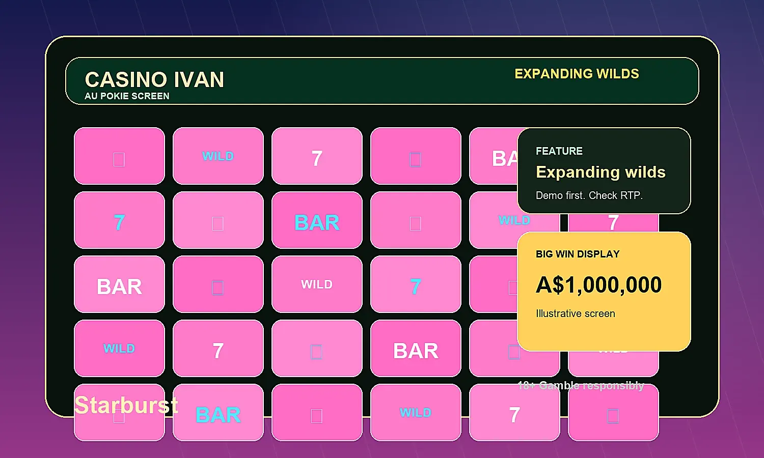 Generated Casino Ivan screen inspired by Starburst mechanics