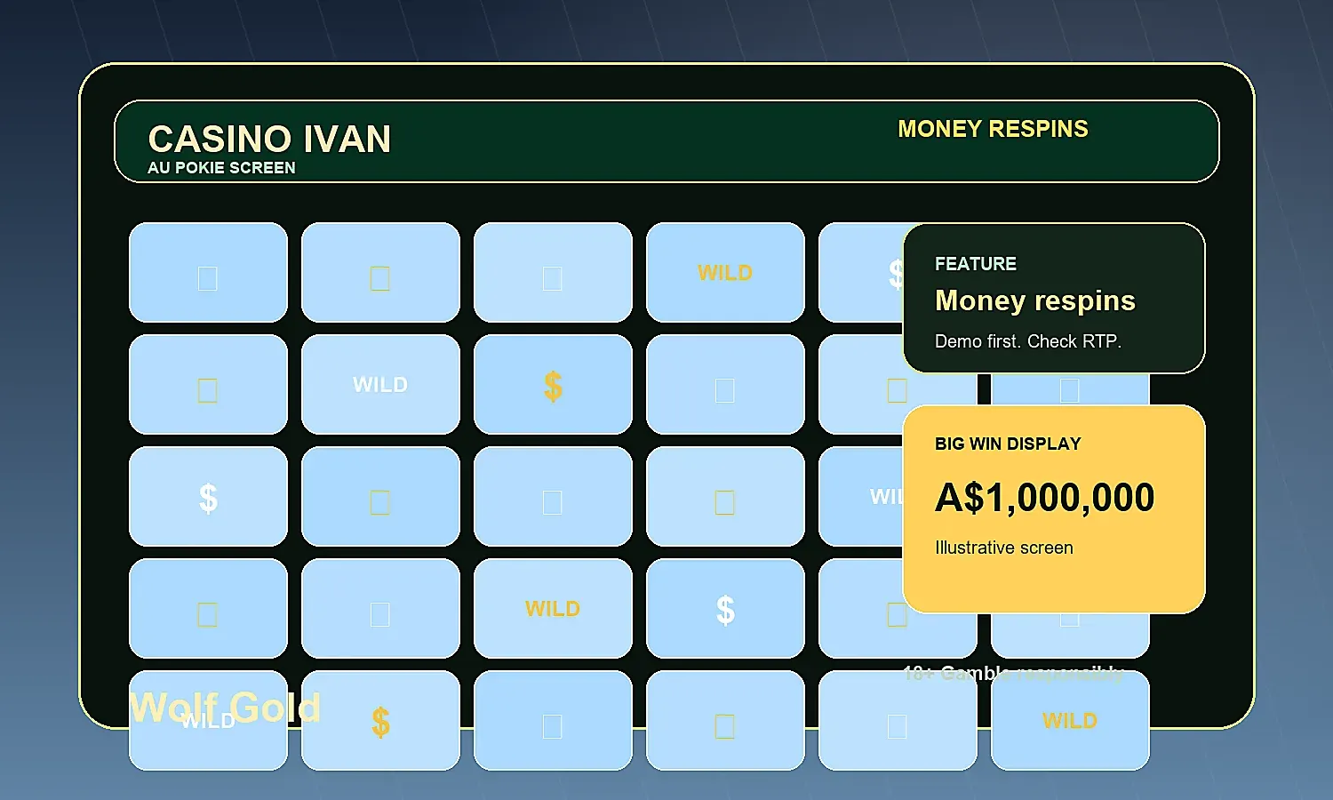 Generated Casino Ivan screen inspired by Wolf Gold mechanics